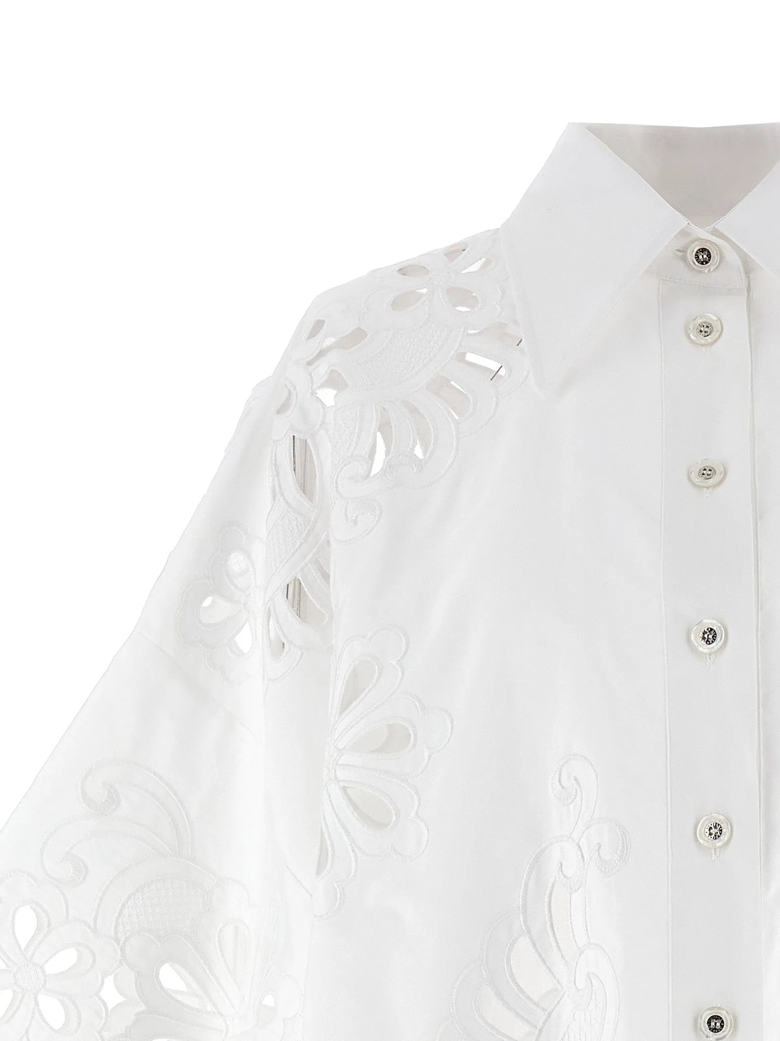 Cut-Out Embroidery Shirt Shirt And Blouse White sold by Wanan Luxury product image thumbnail 3