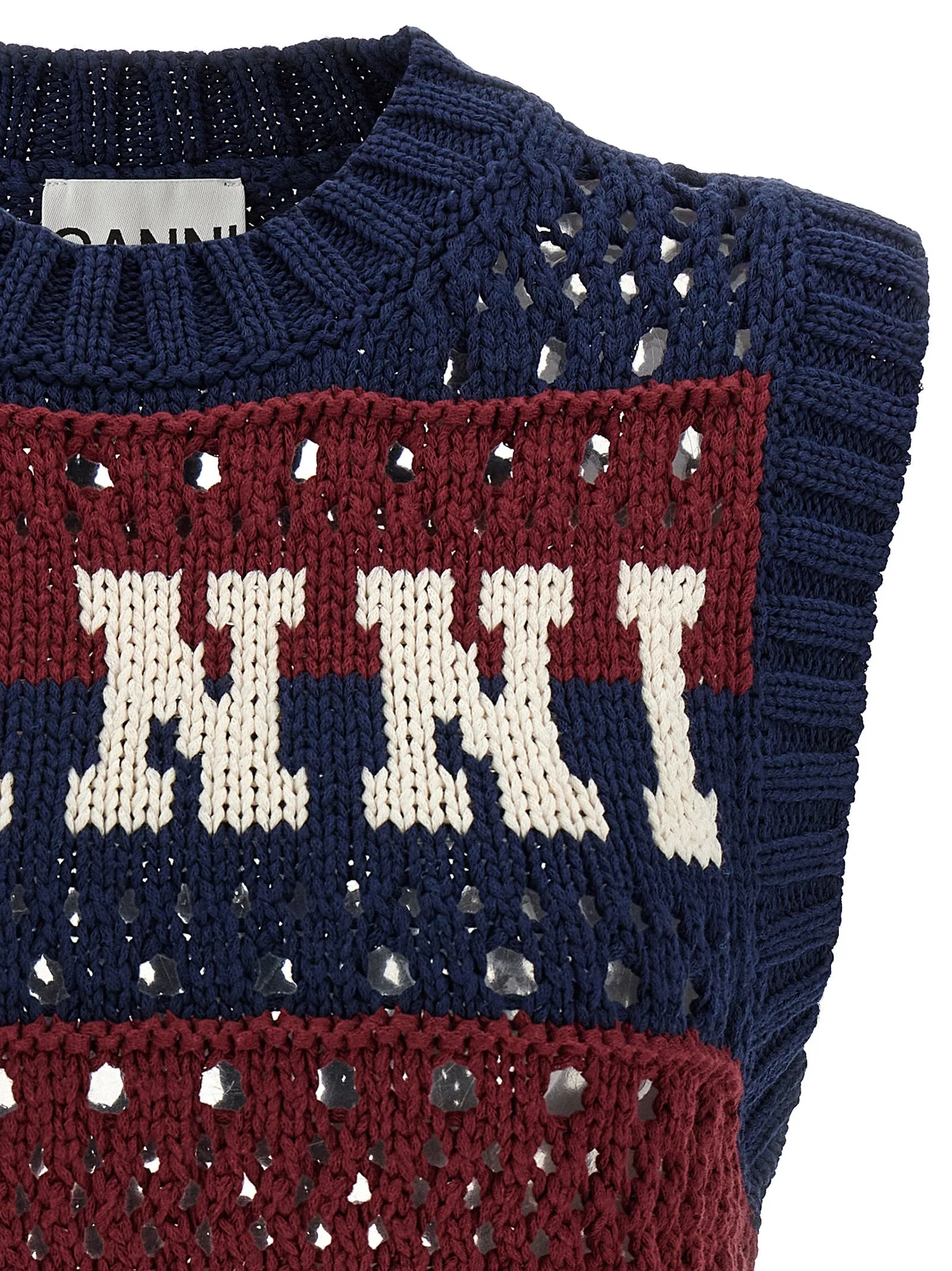 Blue Striped Gilet Multicolor sold by Wanan Luxury product image thumbnail 3