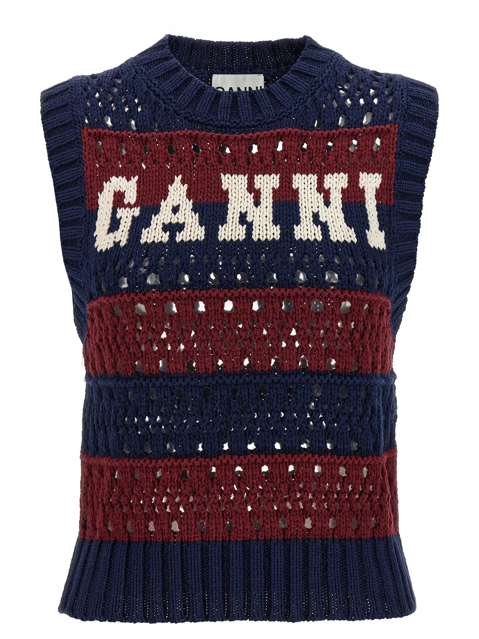 Blue Striped Gilet Multicolor sold by Wanan Luxury