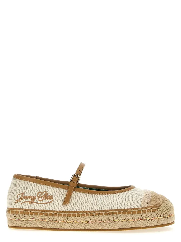 Aciel Flat Shoes Beige made by Jimmy Choo