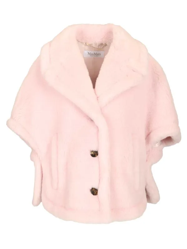 Teddy Cape Coats Rose sold by Wanan Luxury