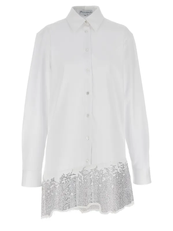 Rhinestone Shirt Dress Dresses White made by J.W. Anderson