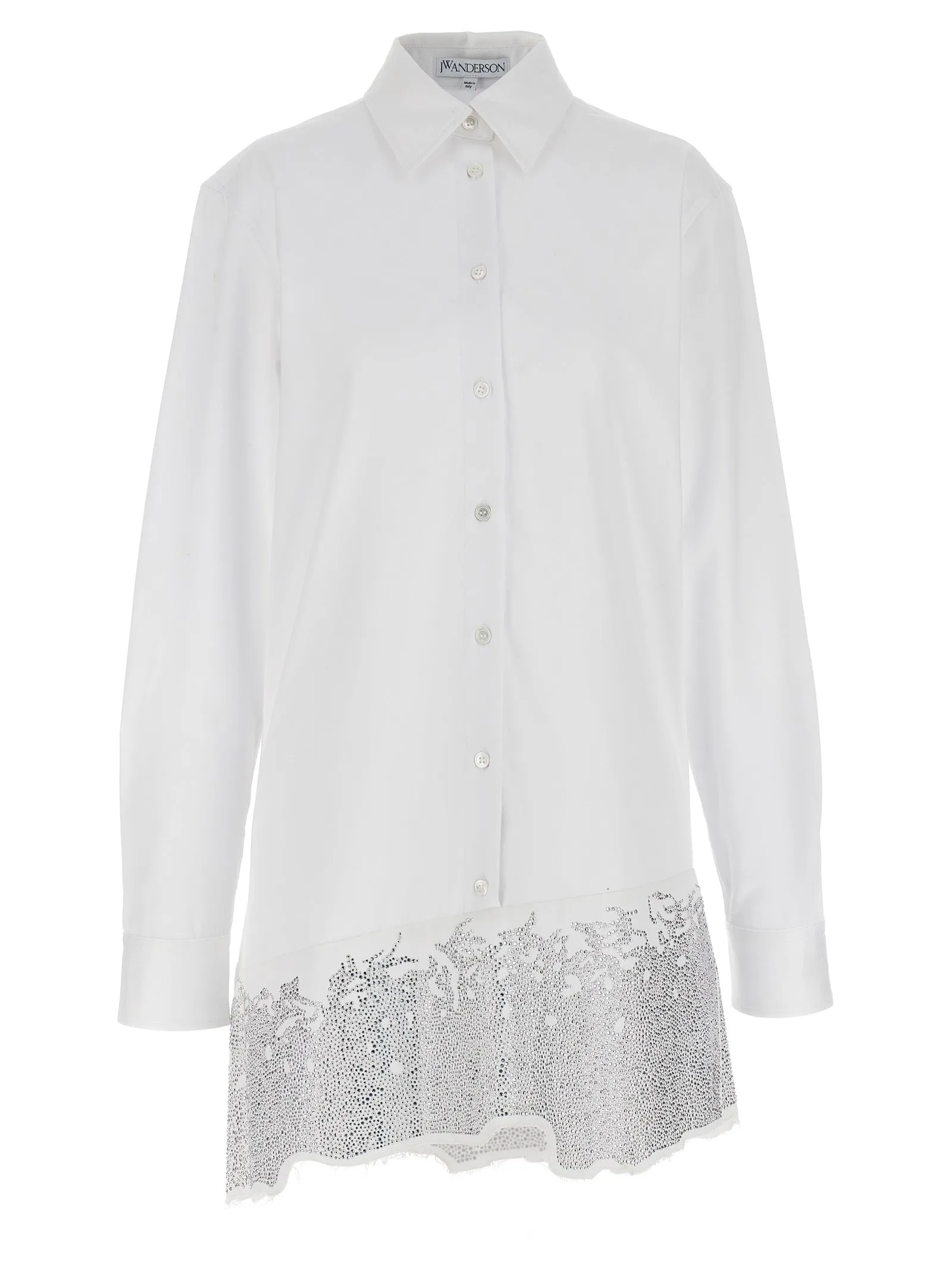 Rhinestone Shirt Dress Dresses White sold by Wanan Luxury