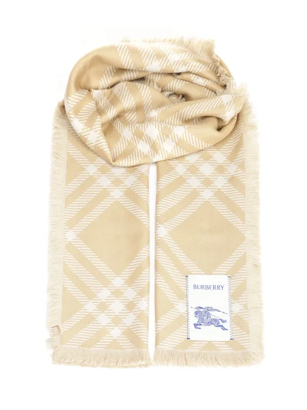 Wide Silk And Wool Scarf Scarves And Foulards Beige sold by Wanan Luxury