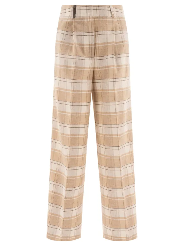 Check Wool Trousers Beige sold by Wanan Luxury