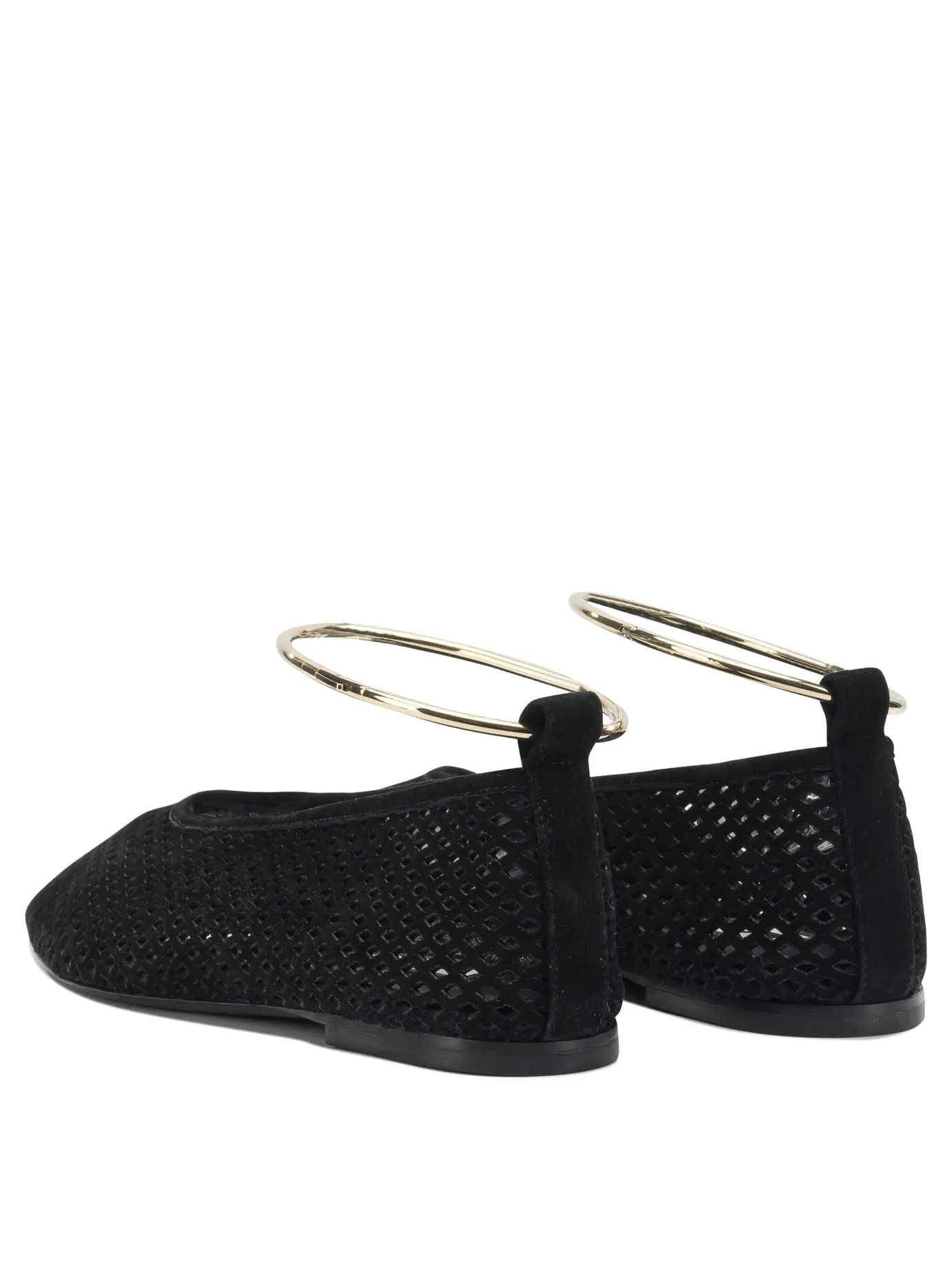 Suede Perforated Ballet Flats Ballerinas Black sold by Wanan Luxury product image thumbnail 4