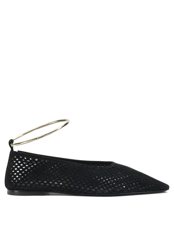 Suede Perforated Ballet Flats Ballerinas Black sold by Wanan Luxury