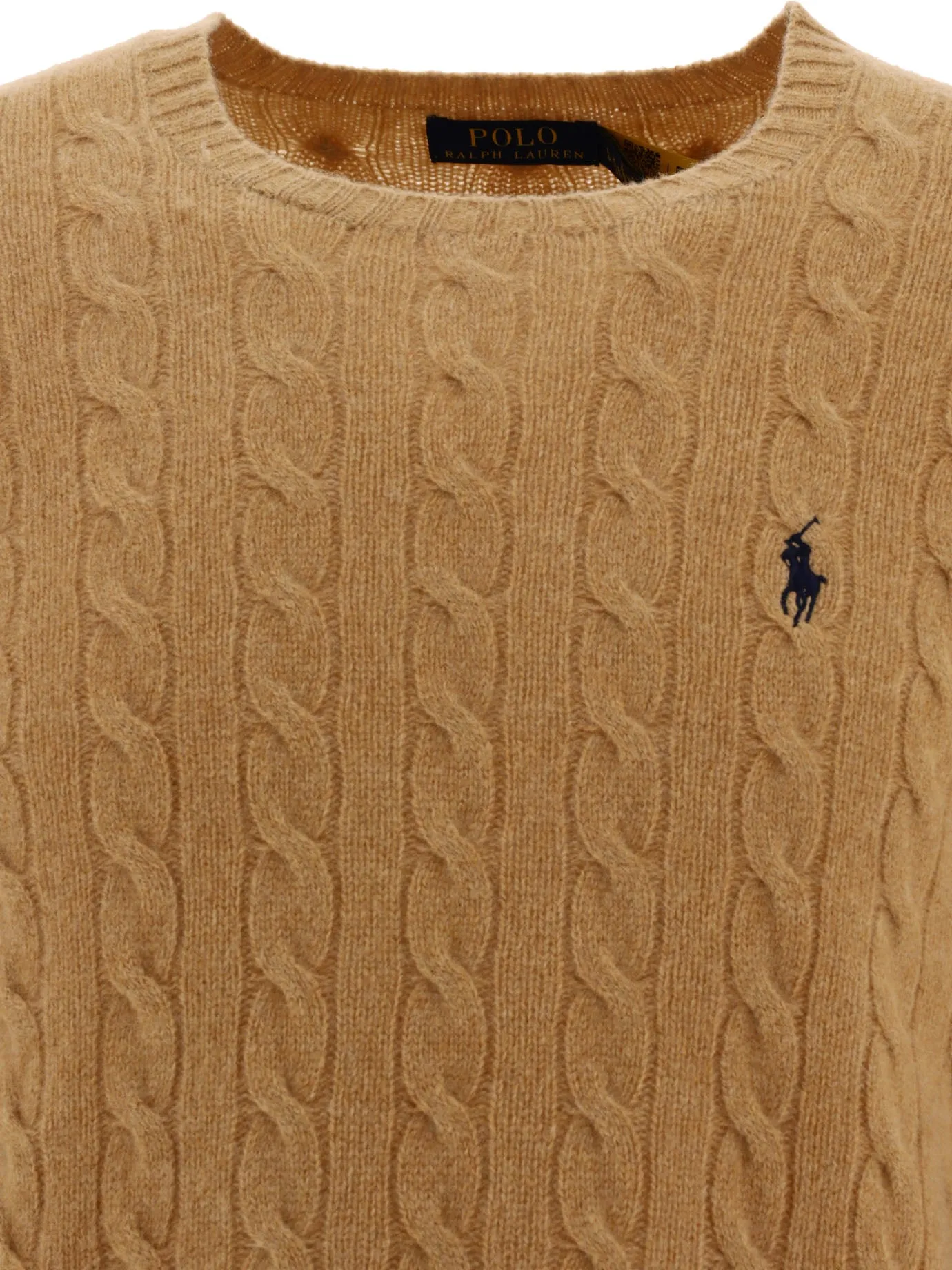 Wool And Cashmere Crewneck Sweater With Logo Knitwear Beige sold by Wanan Luxury product image thumbnail 3