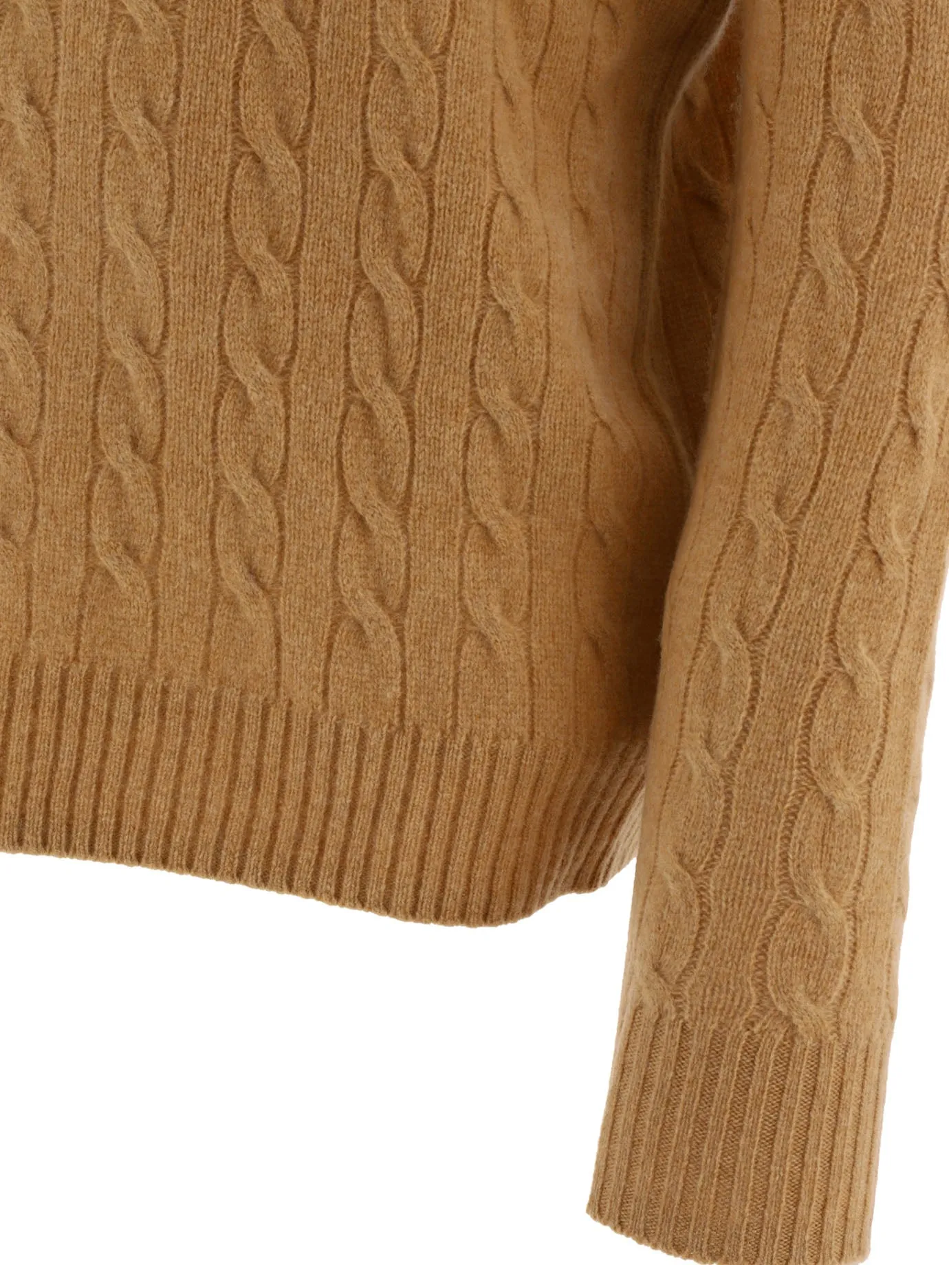 Wool And Cashmere Crewneck Sweater With Logo Knitwear Beige sold by Wanan Luxury product image thumbnail 4