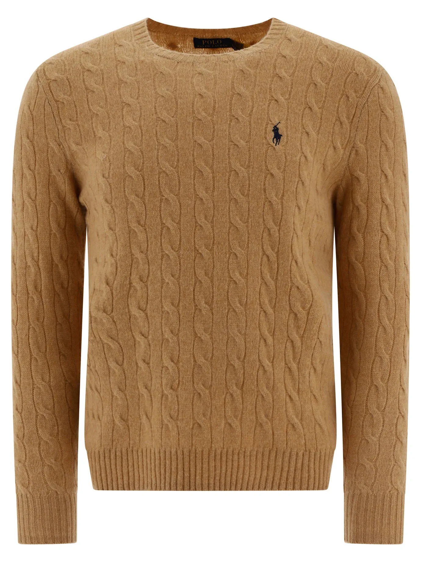 Wool And Cashmere Crewneck Sweater With Logo Knitwear Beige sold by Wanan Luxury
