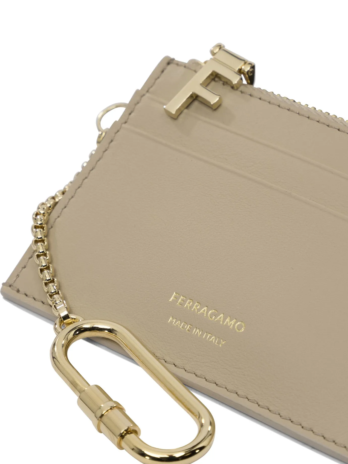 Leather Card Case With Key Ring Wallets & Card Holders Beige sold by Wanan Luxury product image thumbnail 4