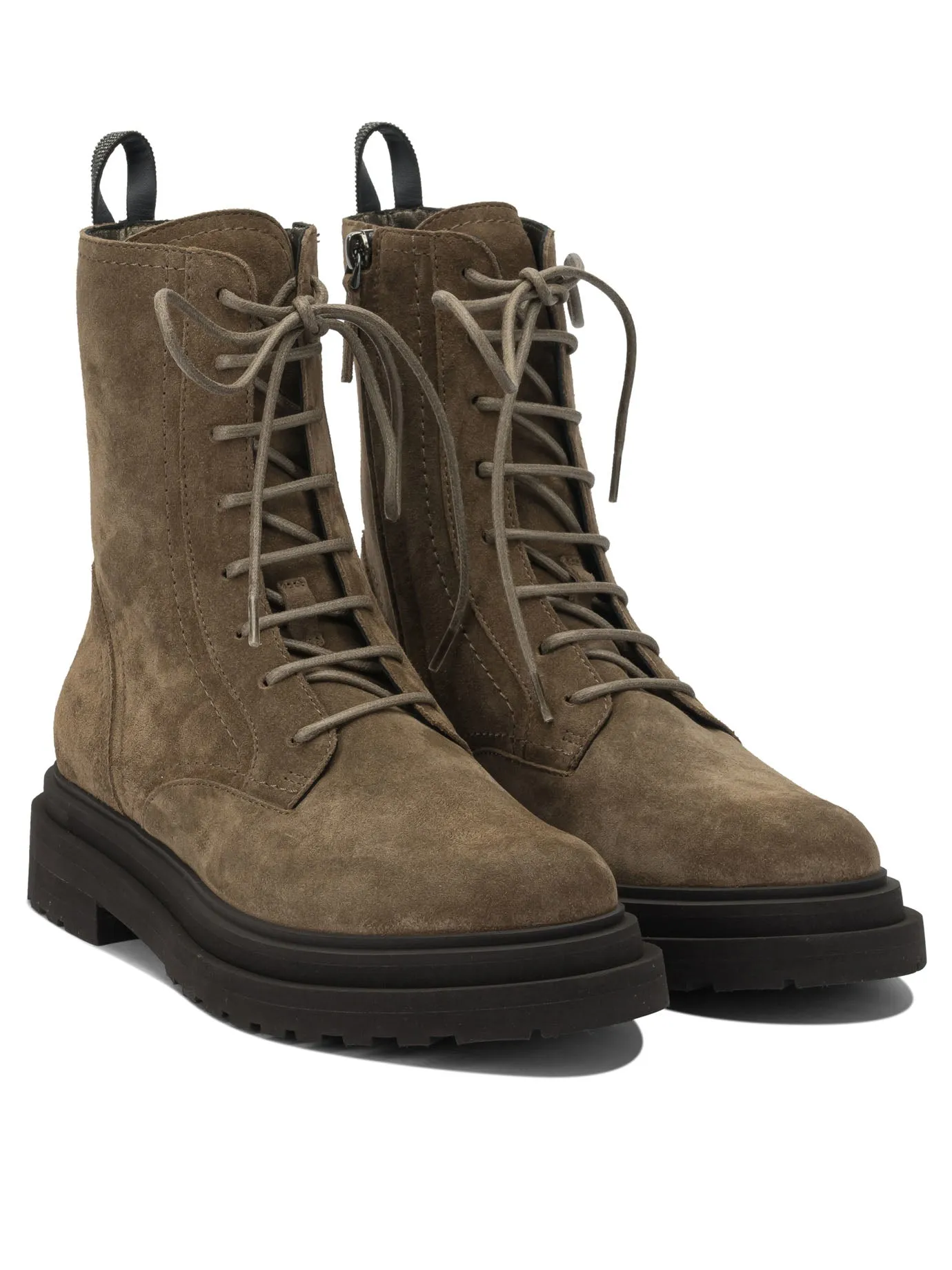 Suede Lace-Up Ankle Boots Brown sold by Wanan Luxury product image thumbnail 2