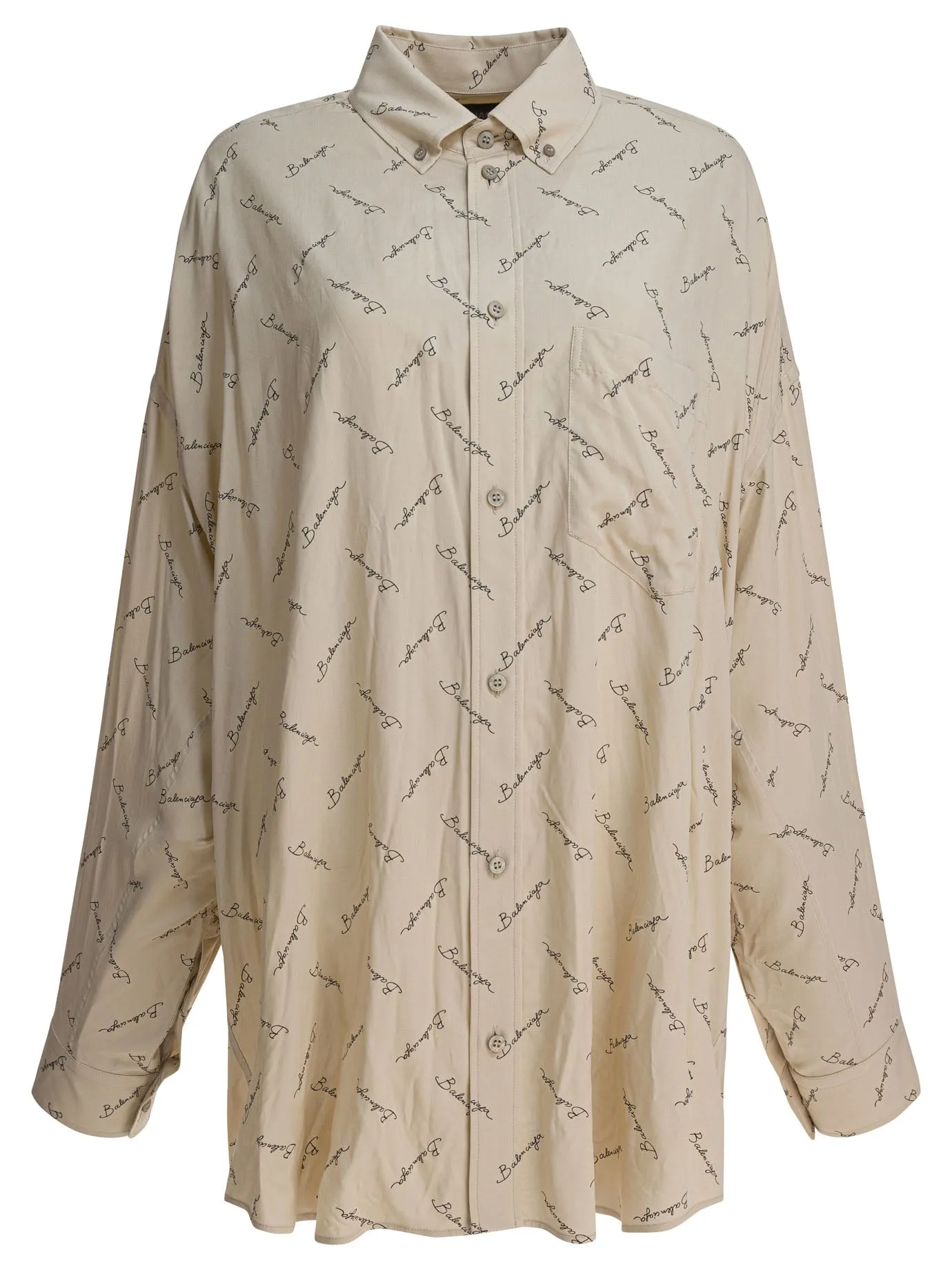 Oversized Shirt With Logo Shirts Beige sold by Wanan Luxury