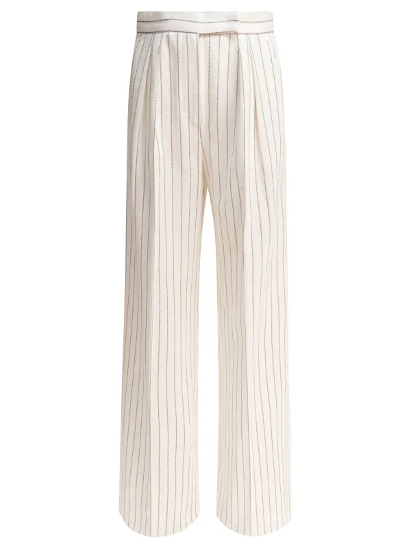 Wide-Leg Trousers White sold by Wanan Luxury