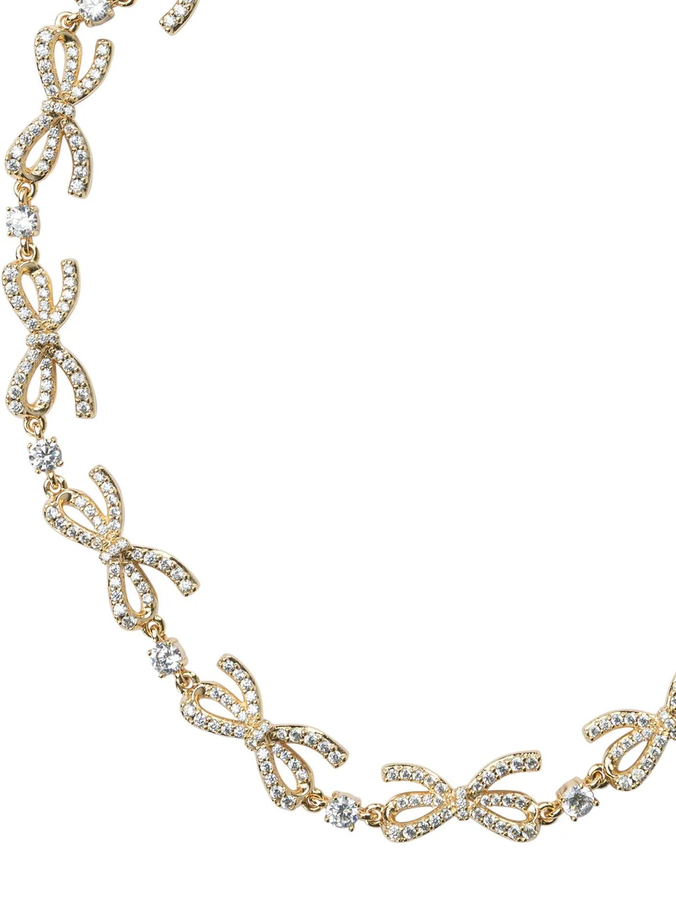 Necklace With Embellished Bows And Crystals Jewels Gold sold by Wanan Luxury product image thumbnail 2