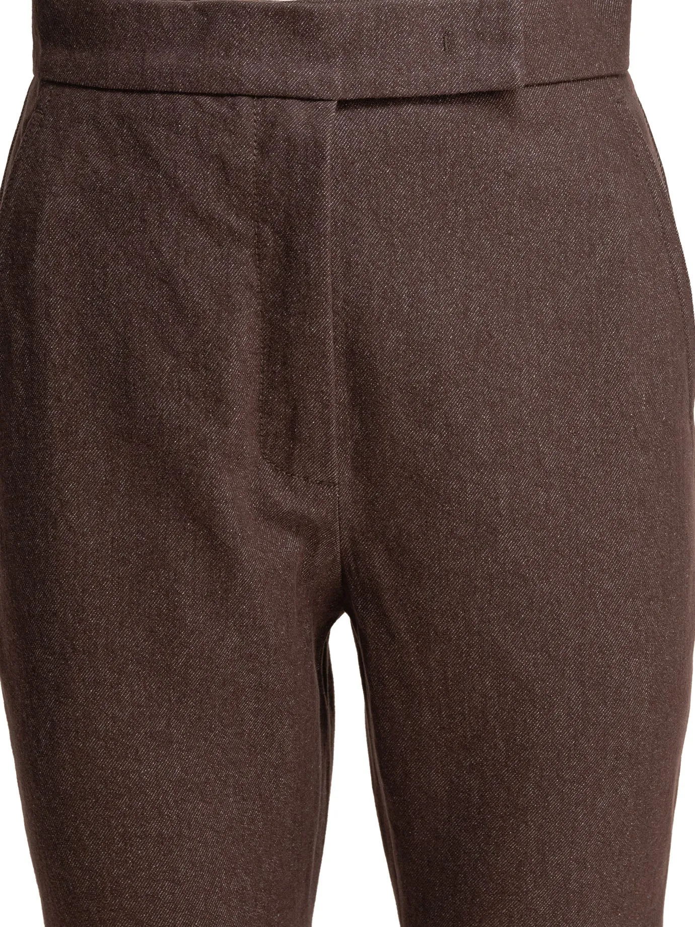 Denim-Effect Cotton Trousers Brown sold by Wanan Luxury product image thumbnail 3