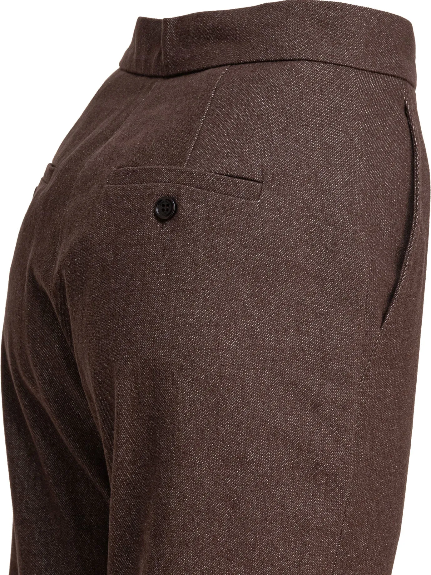 Denim-Effect Cotton Trousers Brown sold by Wanan Luxury product image thumbnail 4