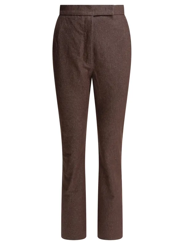 Denim-Effect Cotton Trousers Brown sold by Wanan Luxury