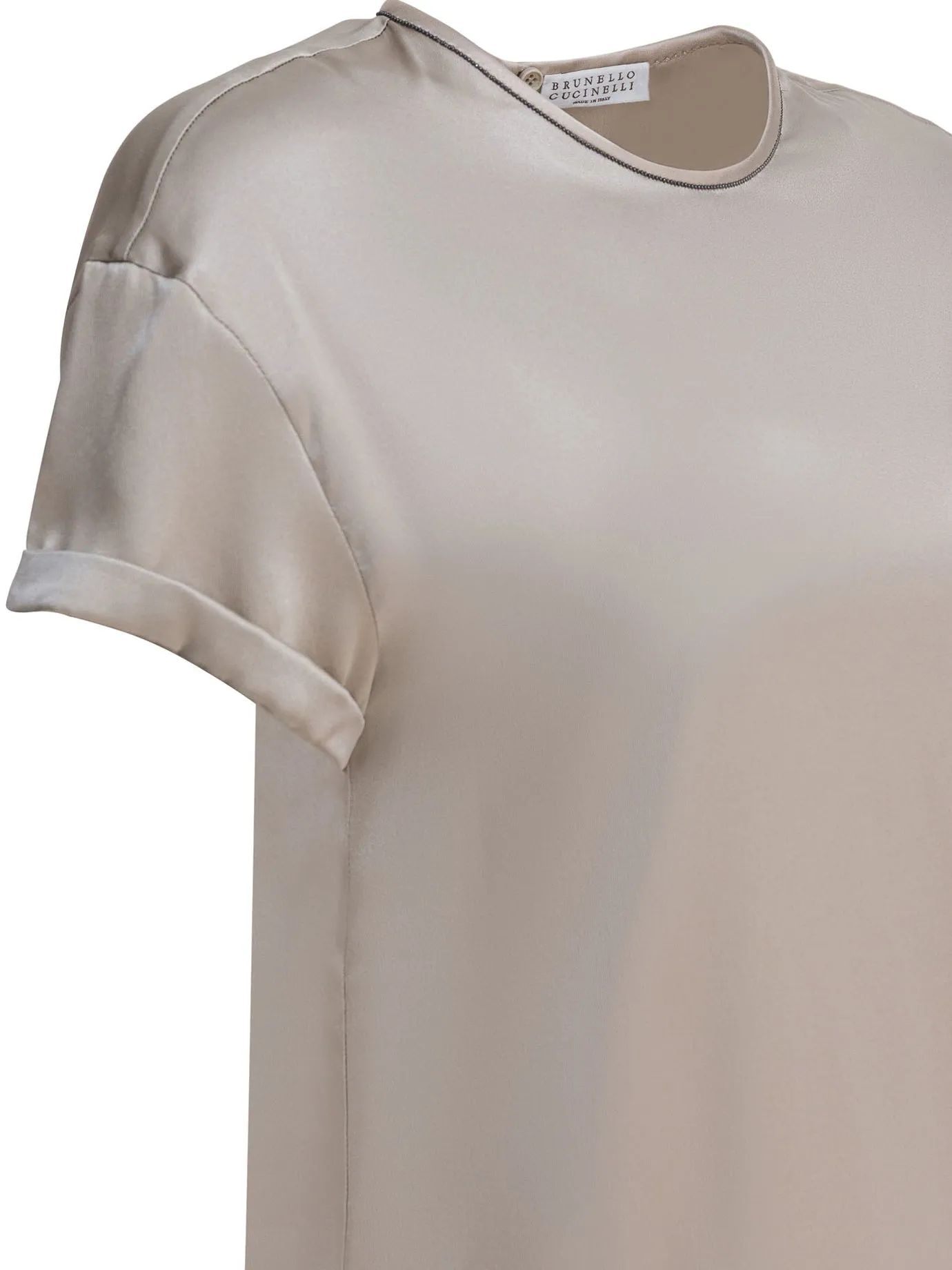 Silk Crewneck T-Shirt T-Shirts Silver sold by Wanan Luxury product image thumbnail 4