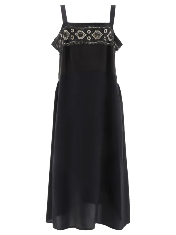 Embroidered Dress Dresses Black sold by Wanan Luxury