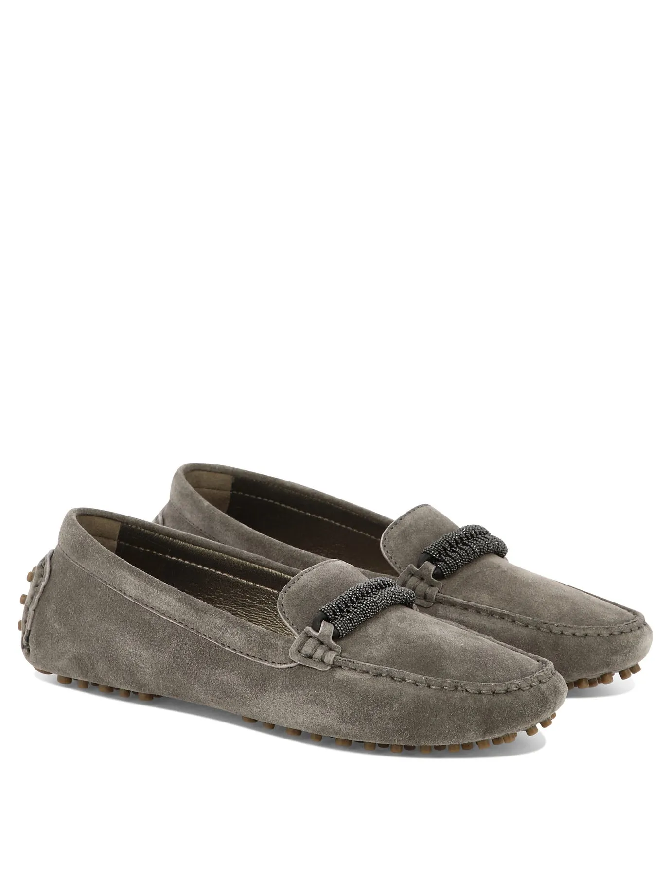 Suede Loafers With Jewel Detailing Loafers & Slippers Brown sold by Wanan Luxury product image thumbnail 2