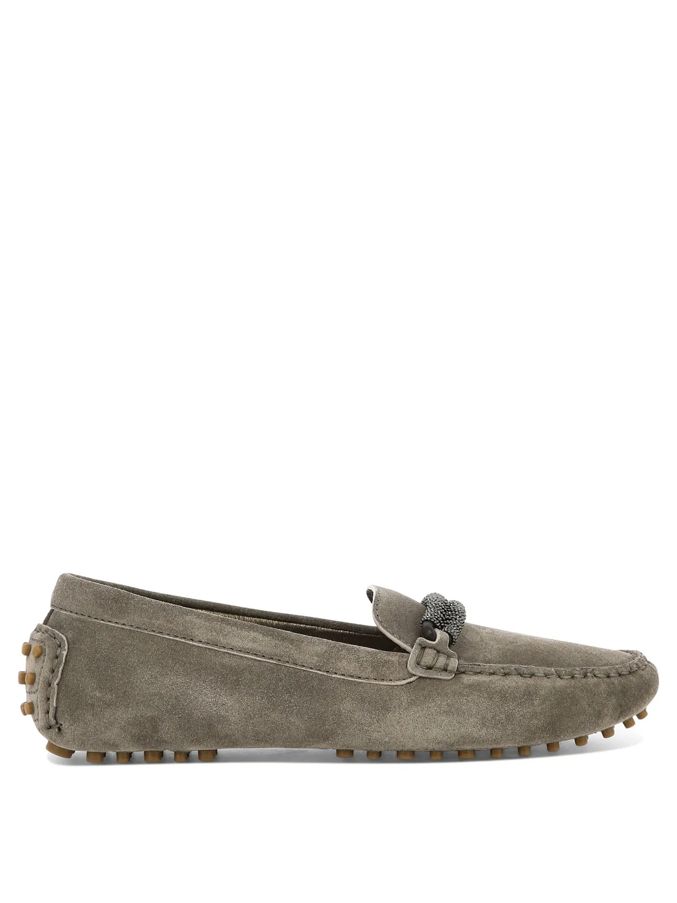 Suede Loafers With Jewel Detailing Loafers & Slippers Brown sold by Wanan Luxury