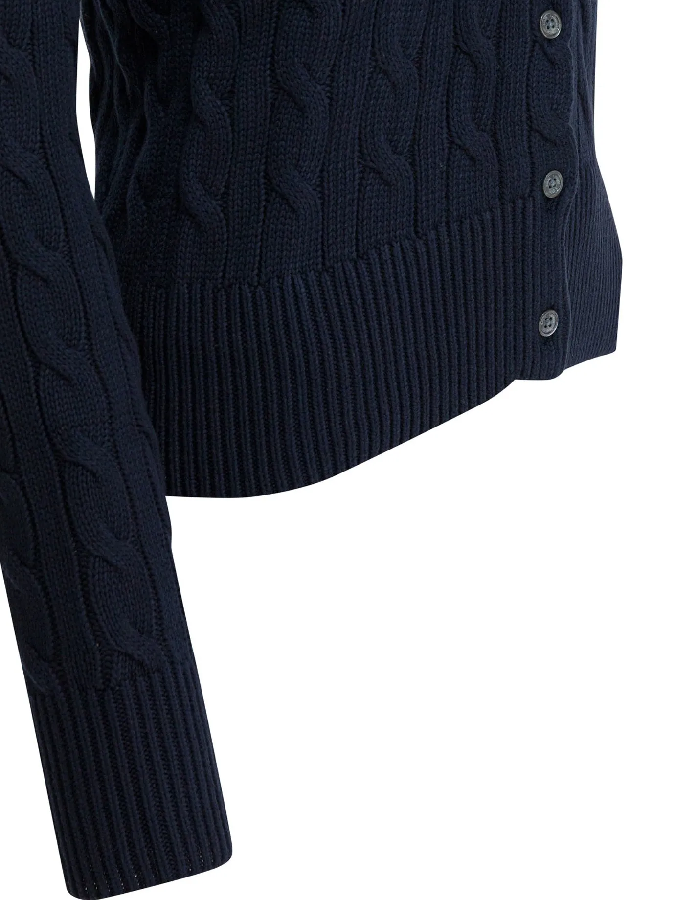 Braided Crewneck Cardigan With Logo Knitwear Blue sold by Wanan Luxury product image thumbnail 4