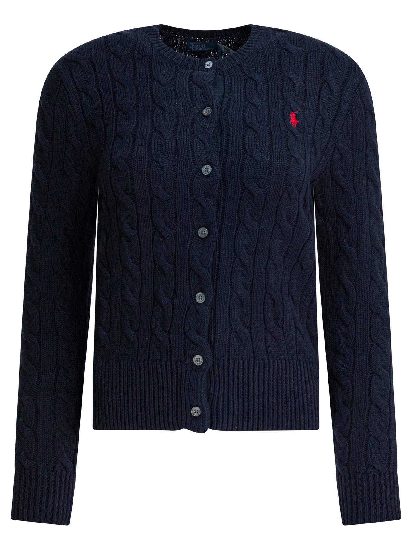 Braided Crewneck Cardigan With Logo Knitwear Blue sold by Wanan Luxury