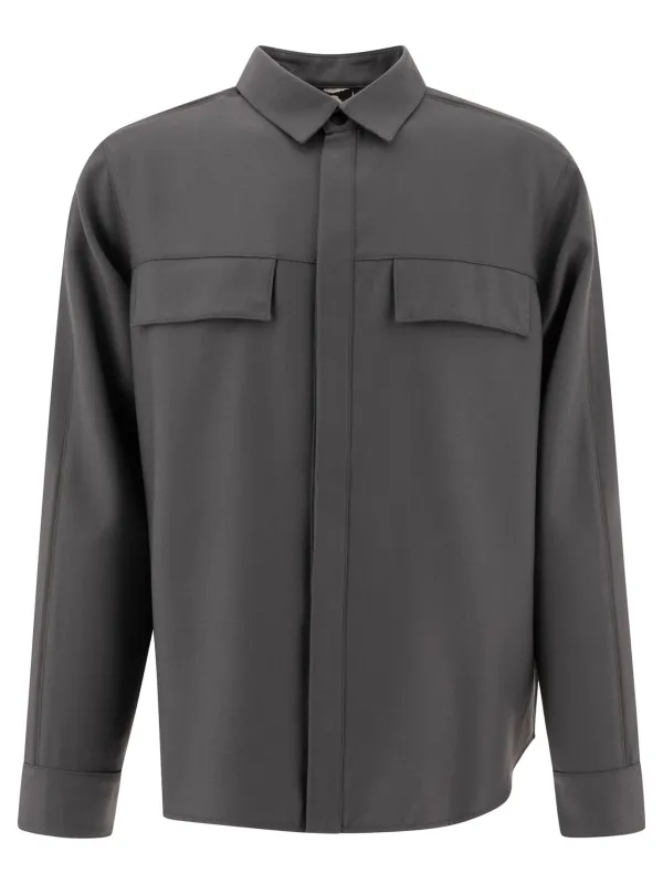 Flanel Piping Jackets And Coats Grey sold by Wanan Luxury