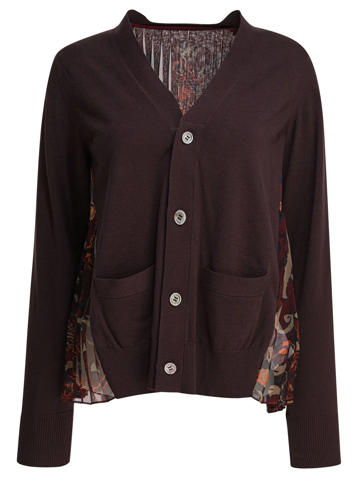 Cardigan With Floral Print Knitwear Brown sold by Wanan Luxury