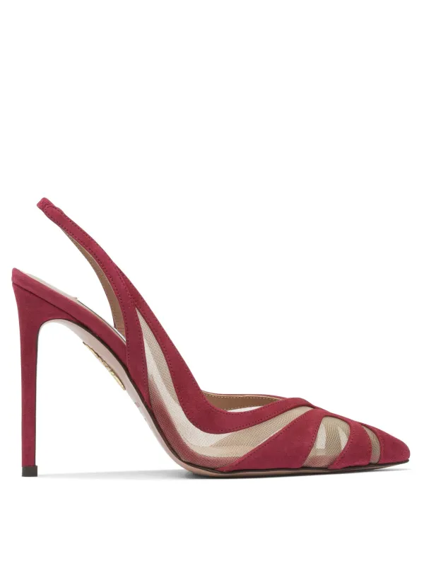 Lune 105 Mm Heeled Shoes Red made by Aquazzura