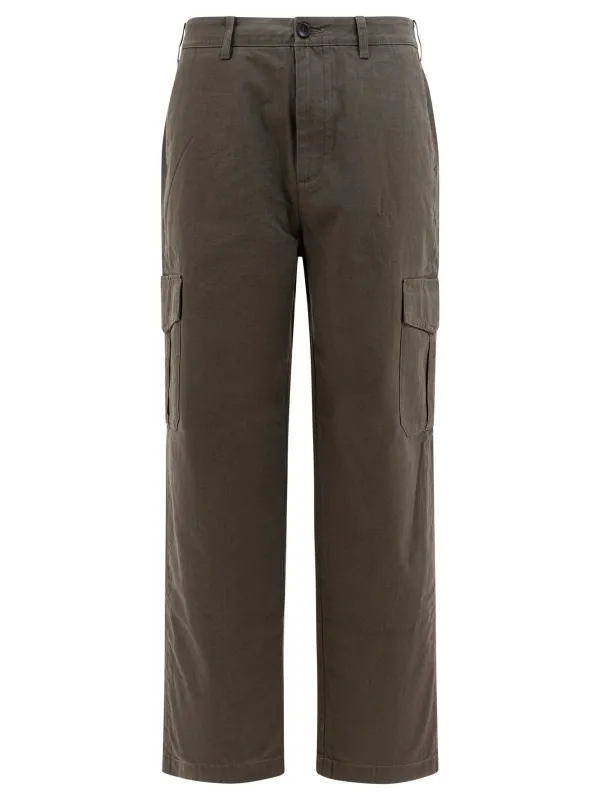 Cotton And Linen Cargo Trousers Green sold by Wanan Luxury