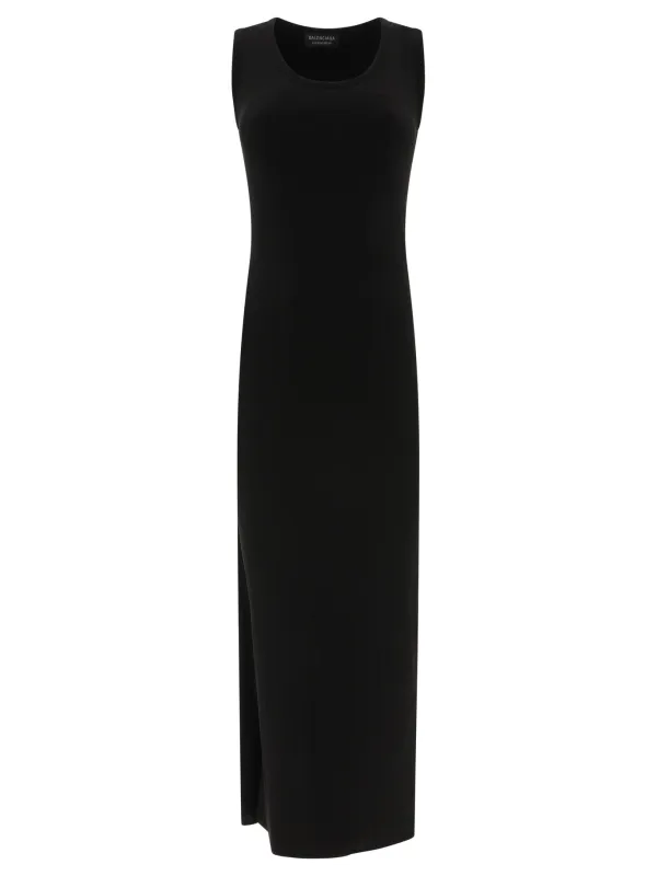 Ribbed Jersey Sleeveless Dress Dresses Black sold by Wanan Luxury