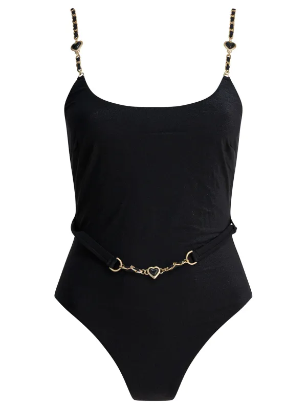 Daylight Chain Scoop Swimwear Black sold by Wanan Luxury