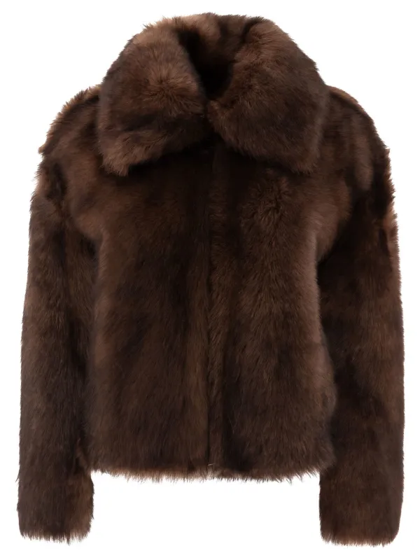 Shearling Coat Jackets And Coats Brown sold by Wanan Luxury