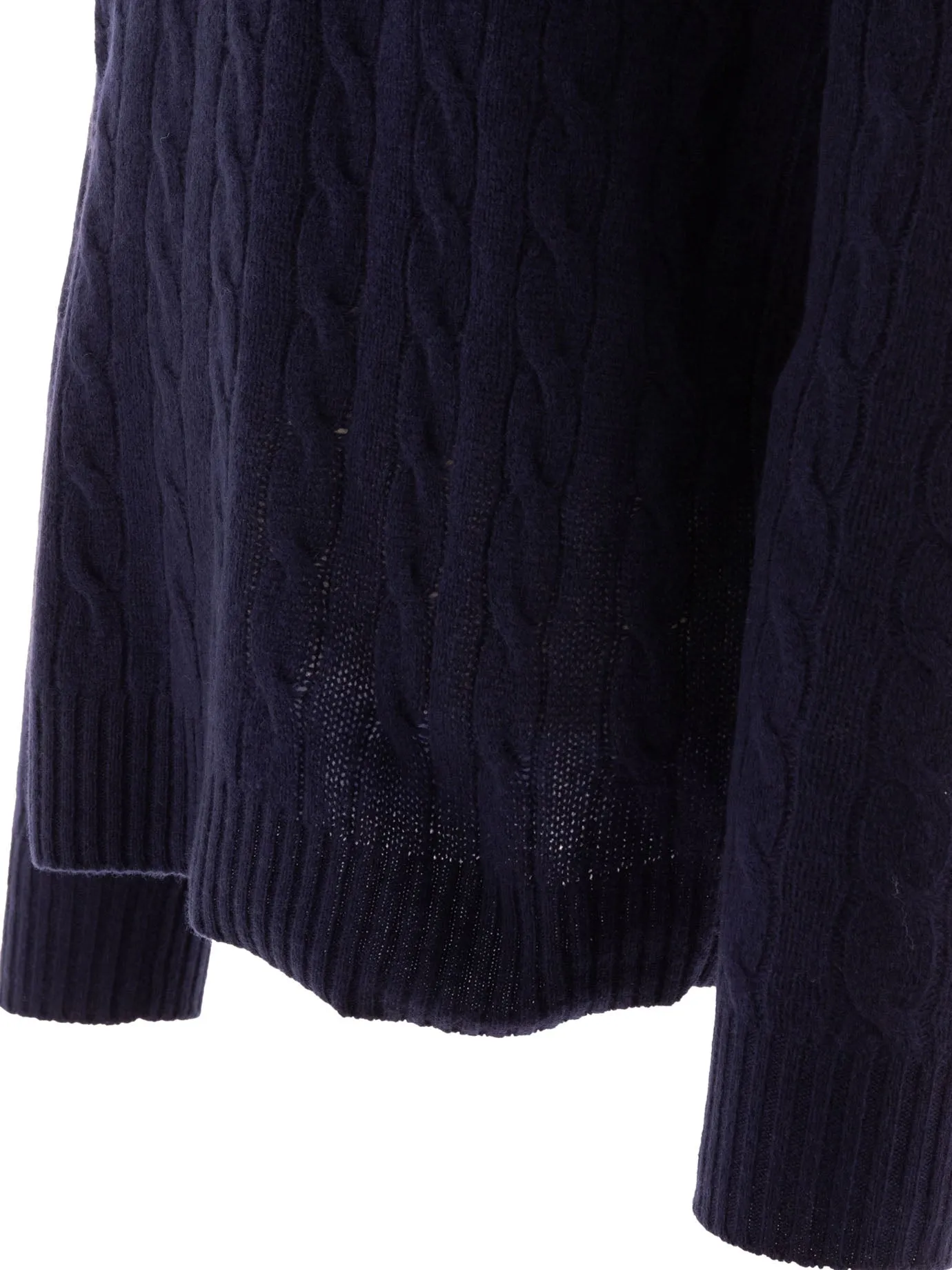 Wool And Cashmere Crewneck Sweater With Logo Knitwear Blue sold by Wanan Luxury product image thumbnail 4