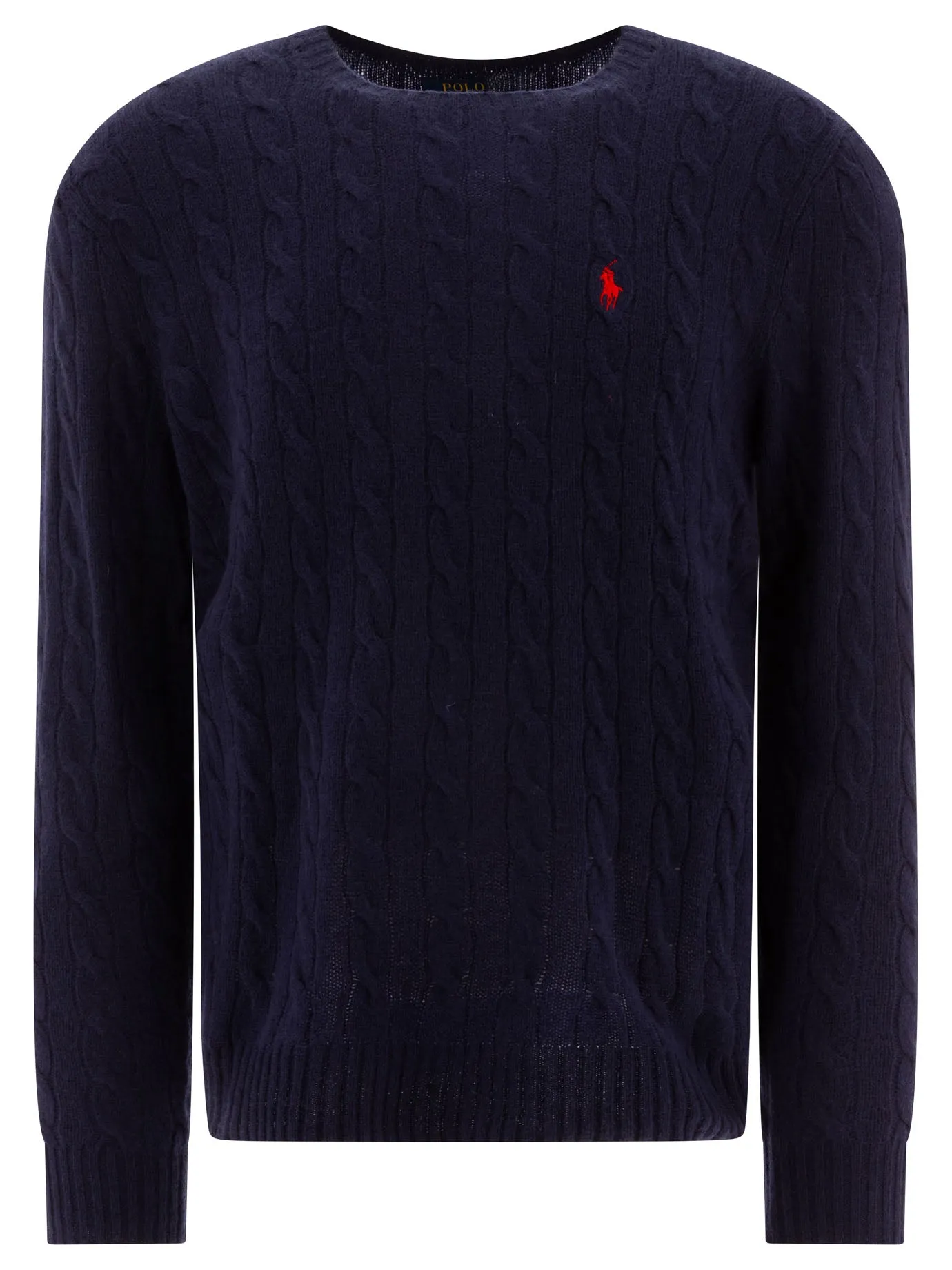 Wool And Cashmere Crewneck Sweater With Logo Knitwear Blue sold by Wanan Luxury
