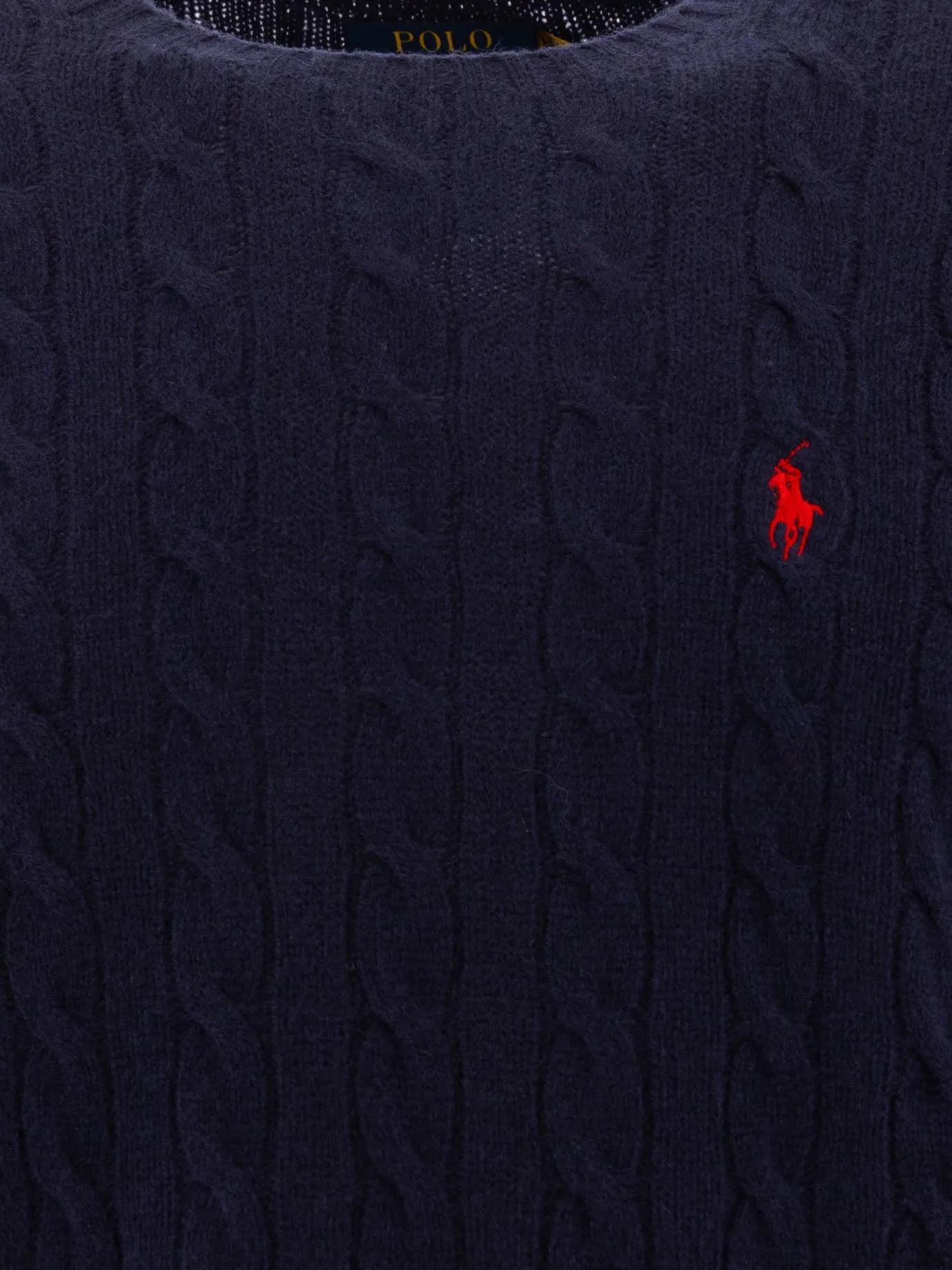 Wool And Cashmere Crewneck Sweater With Logo Knitwear Blue sold by Wanan Luxury product image thumbnail 3