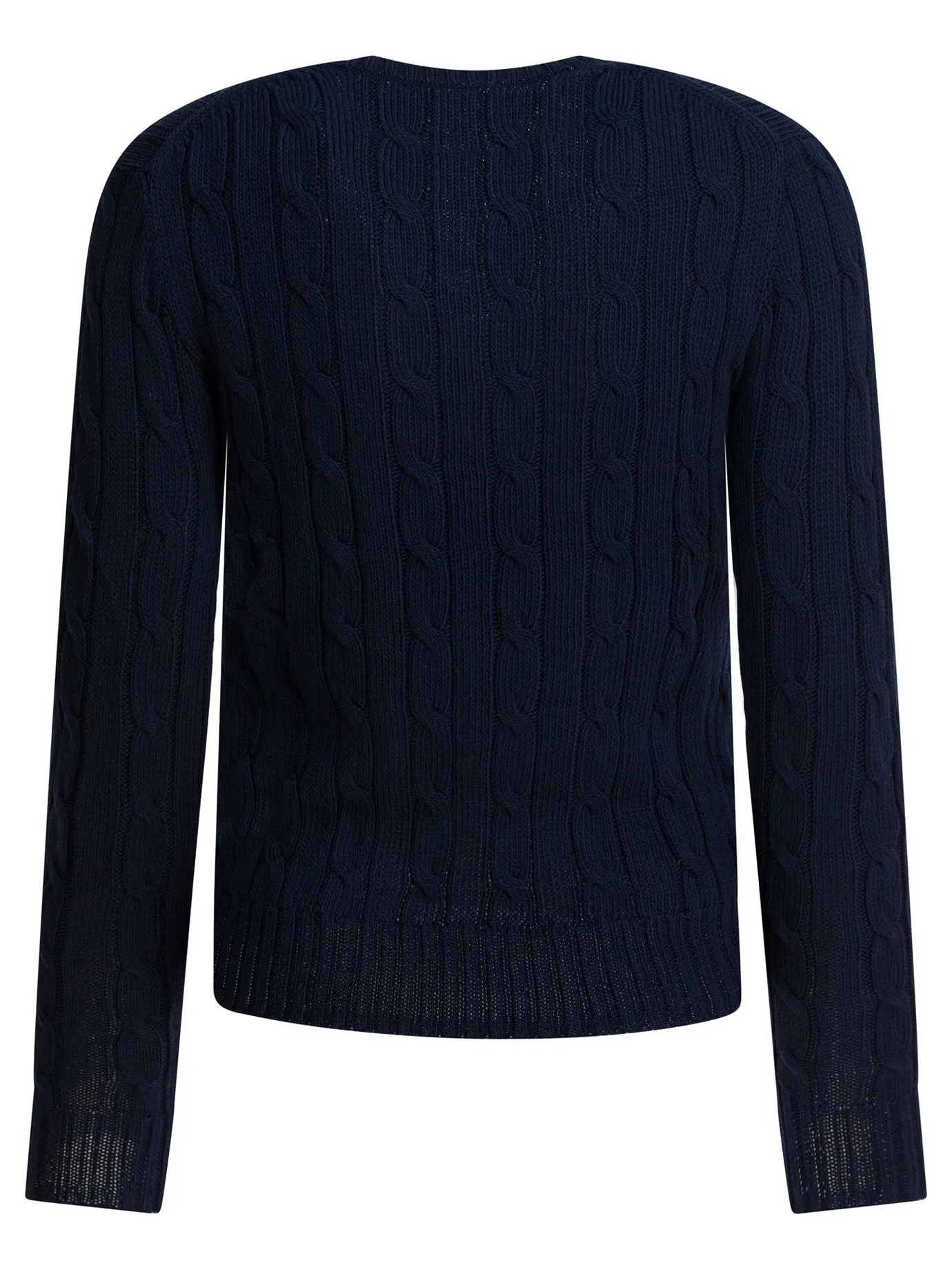 Crew-Neck Cable-Knit Sweater With Logo Knitwear Blue sold by Wanan Luxury product image thumbnail 2