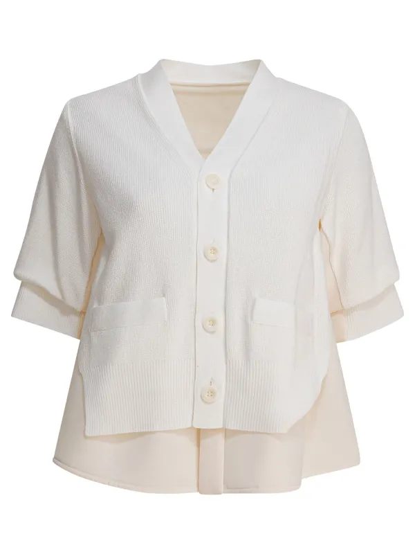 V-Neck Sweater Knitwear White sold by Wanan Luxury