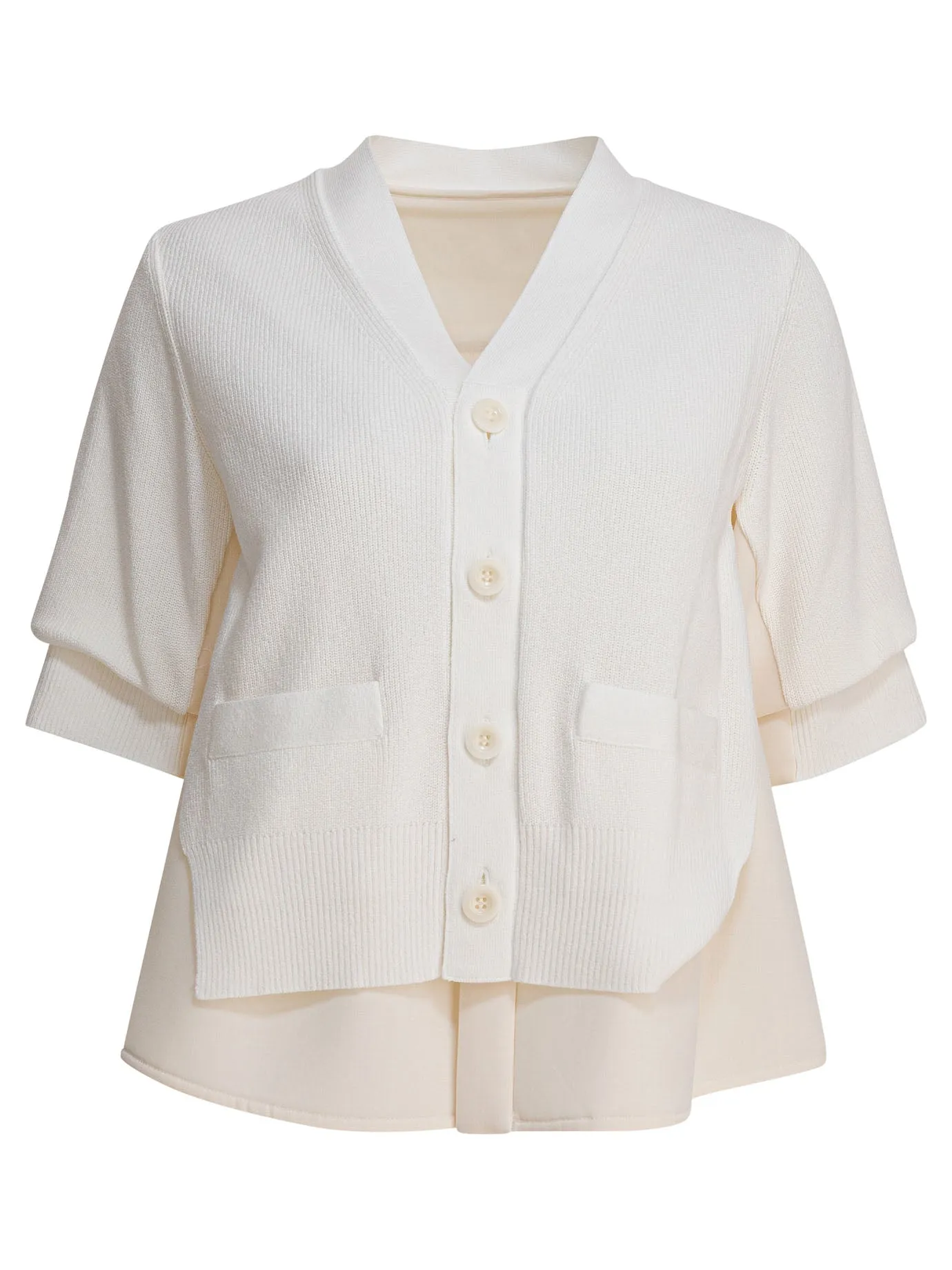 V-Neck Sweater Knitwear White sold by Wanan Luxury