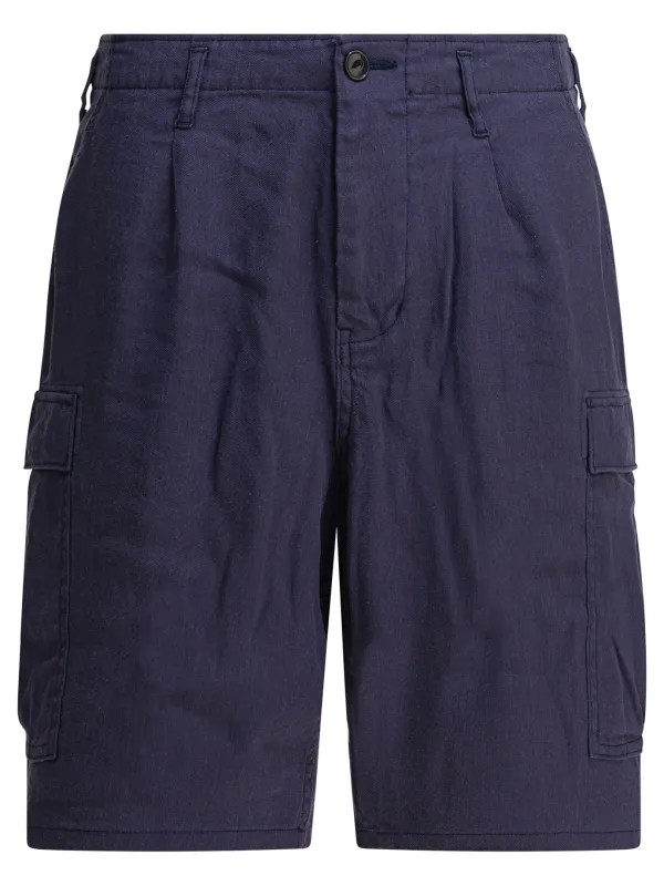 Linen Cargo Shorts Blue sold by Wanan Luxury
