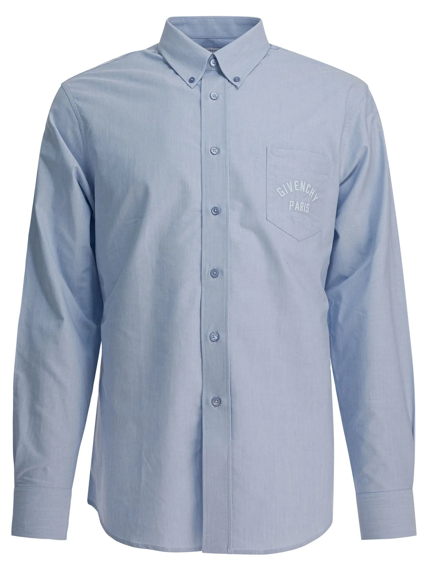Cotton Shirt With Logo Shirts Light Blue sold by Wanan Luxury