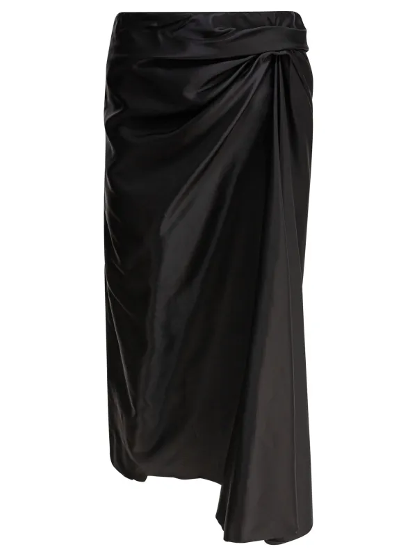 Draped Skirt Skirts Black sold by Wanan Luxury