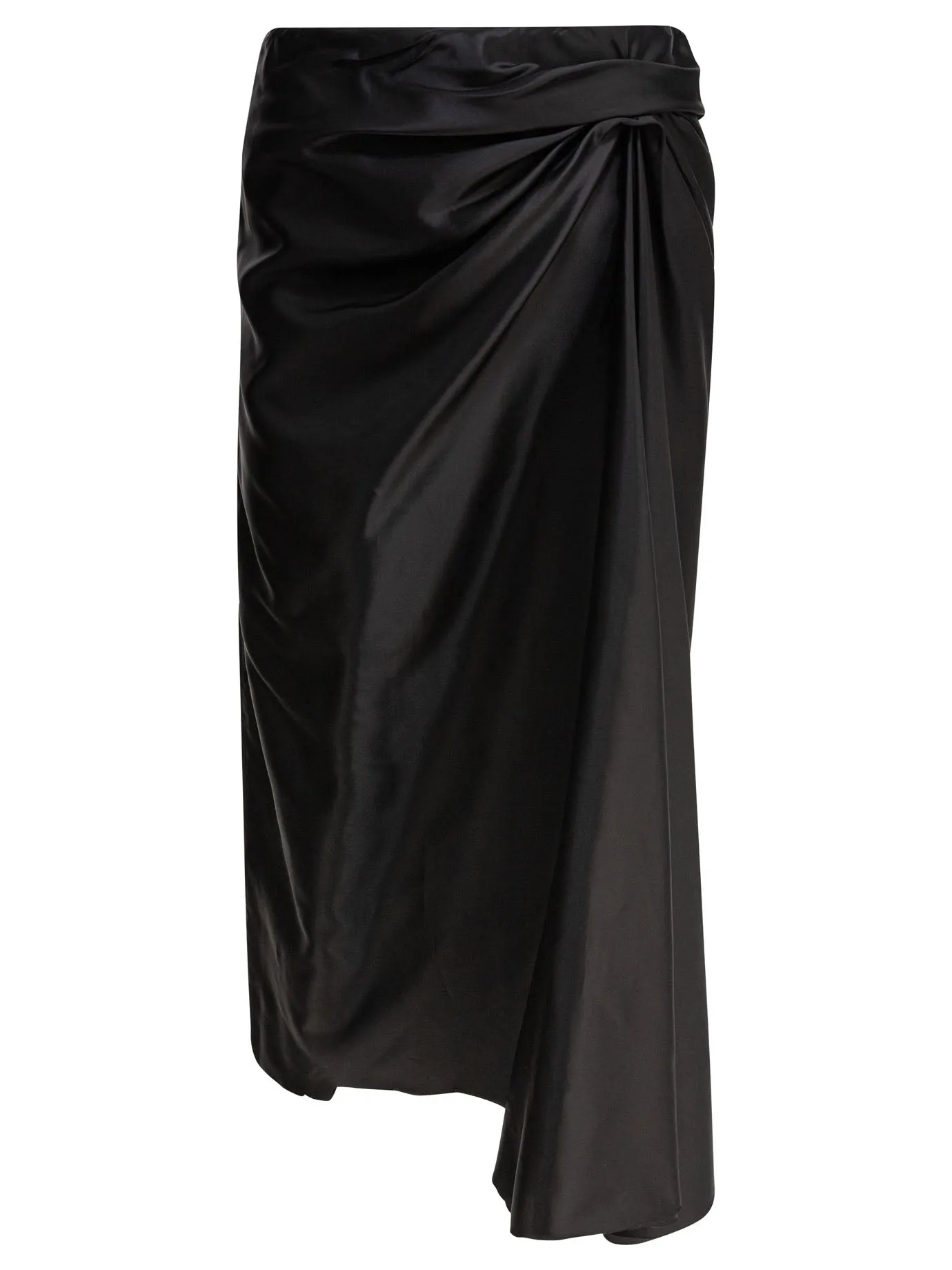 Draped Skirt Skirts Black sold by Wanan Luxury