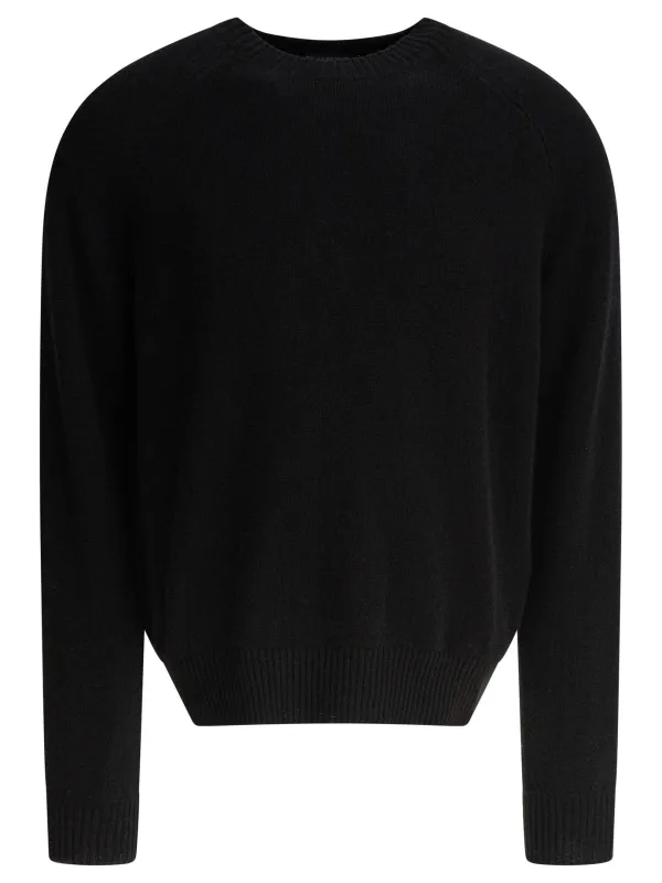 Wool And Cashmere Crewneck Sweater Knitwear Black sold by Wanan Luxury