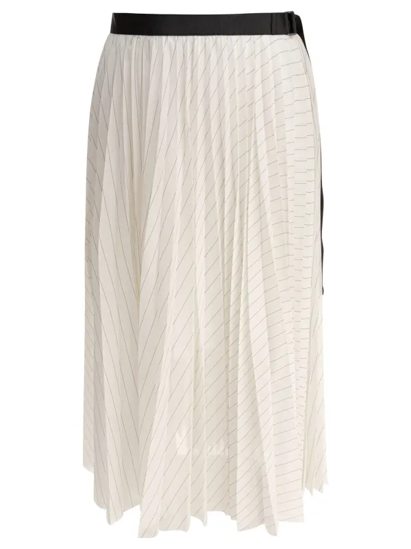 Pleated Skirt Skirts White sold by Wanan Luxury