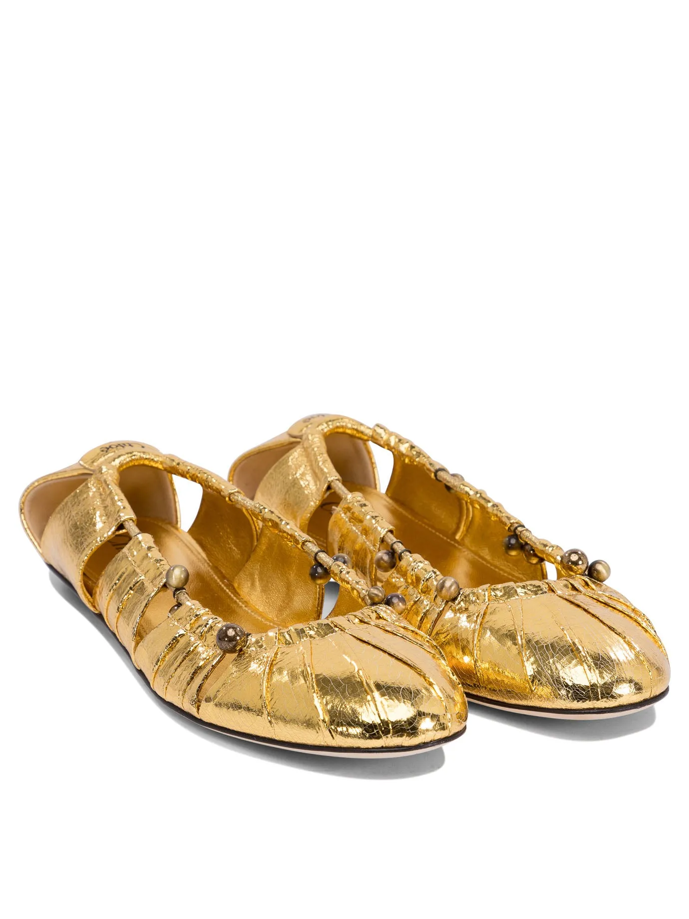 Ballet Flats Cut-Out Details Ballerinas Gold sold by Wanan Luxury product image thumbnail 2