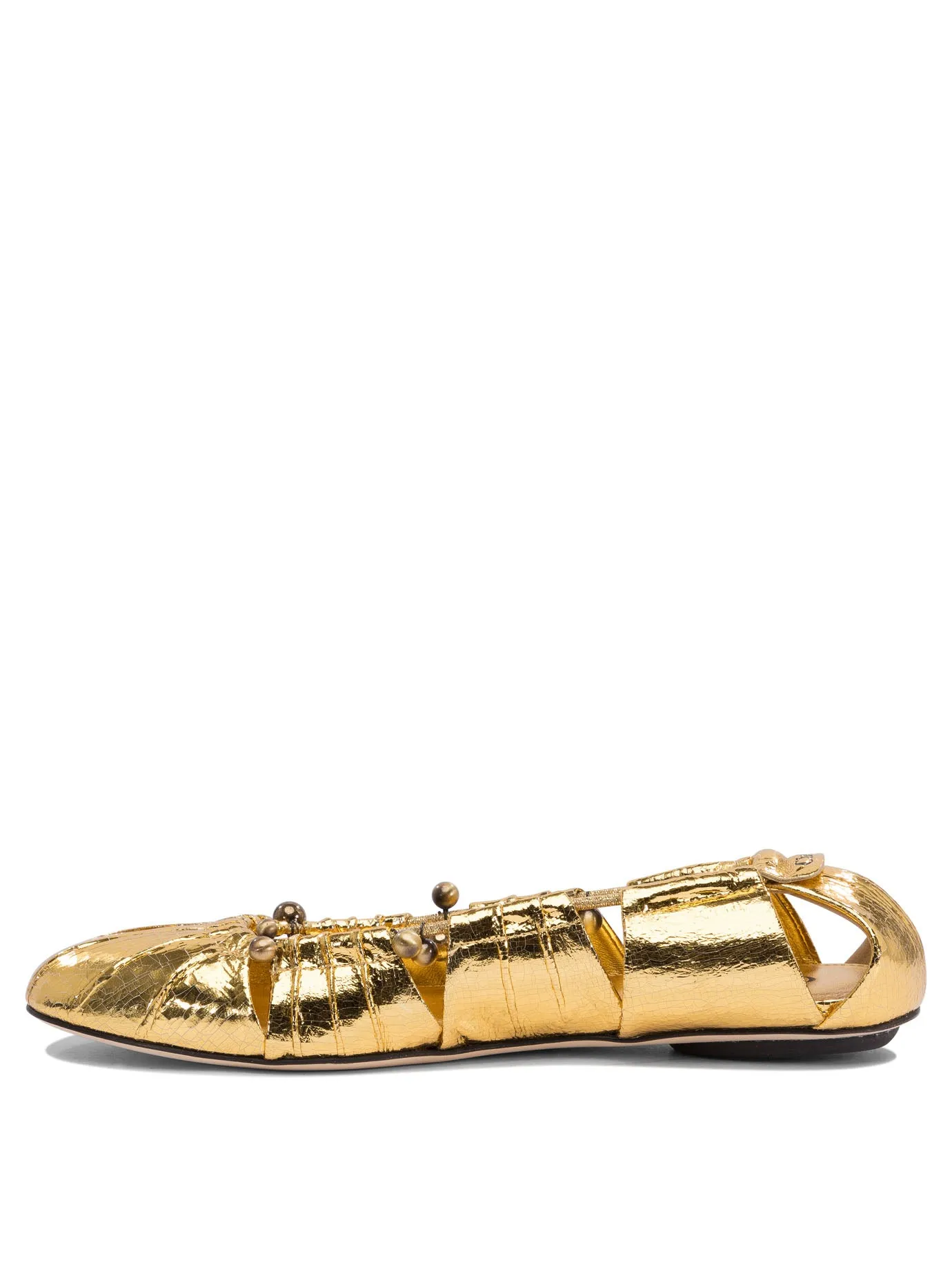 Ballet Flats Cut-Out Details Ballerinas Gold sold by Wanan Luxury product image thumbnail 3