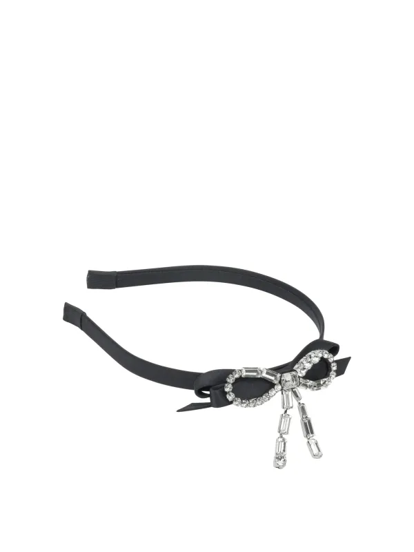 Crystal Bow Hair Accessories Black sold by Wanan Luxury
